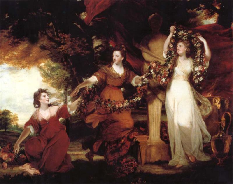 REYNOLDS, Sir Joshua Three Ladies adorning a term of Hymen